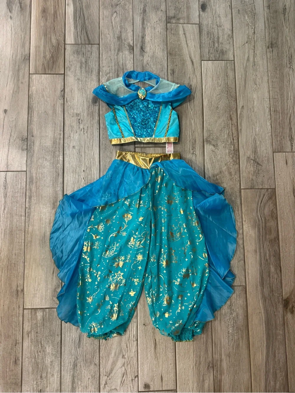 Disney Girls jasmine Costume with Gold Accents - Picture 1 of 4